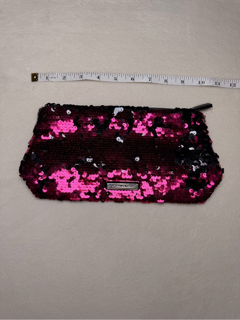 Victoria’s Secret Reversible Sequin Cosmetic Bag Pink Black